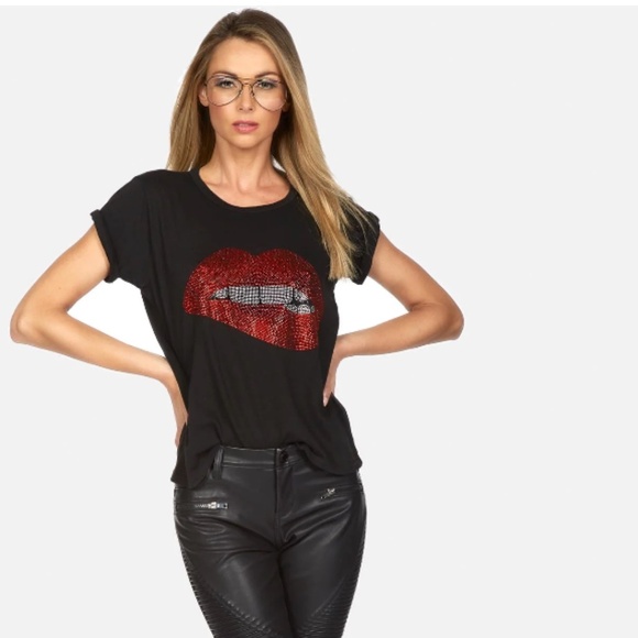 Lauren Moshi Edda Crystal Biting Lip - S / Black - Picture 2 of 9